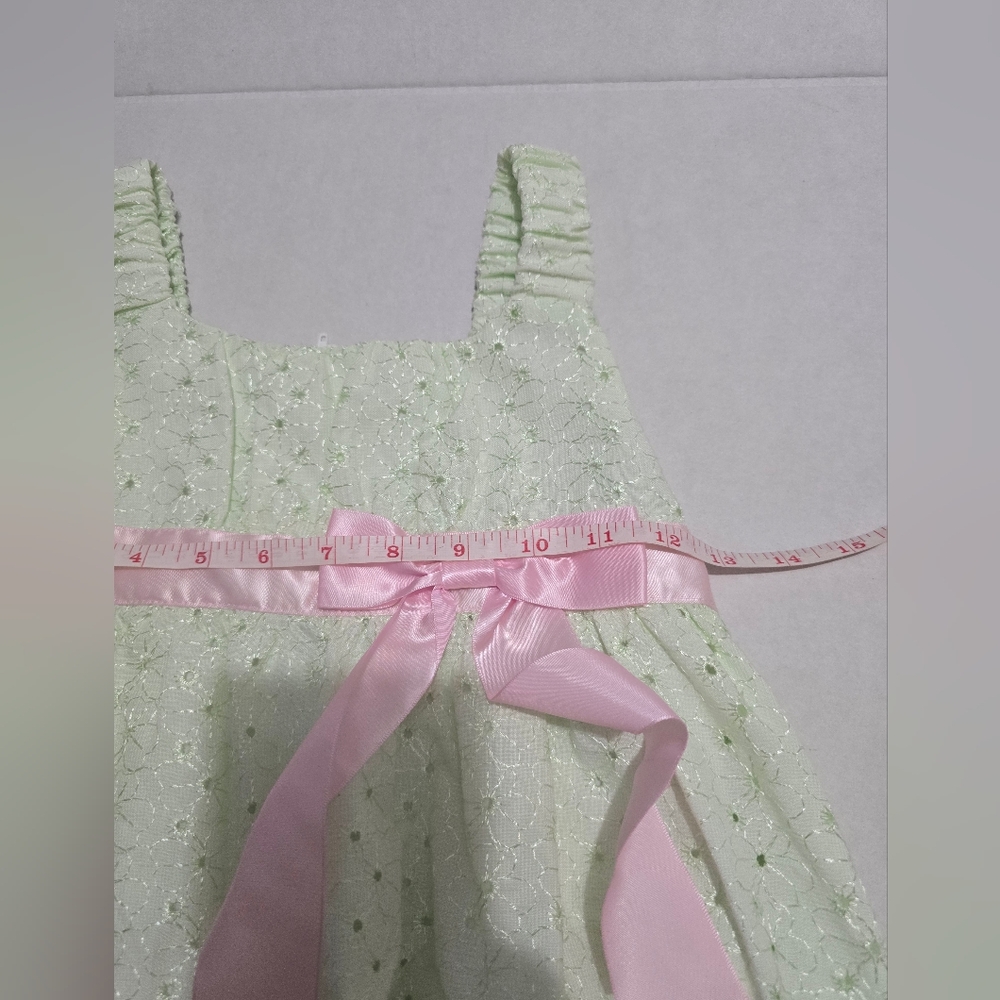 Bonnie Jean Eyelet Green Sleveless Dress For Girls Size 6x - Picture 9 of 9